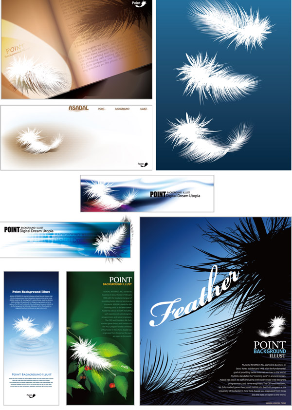 free vector Brilliant light feathers vector